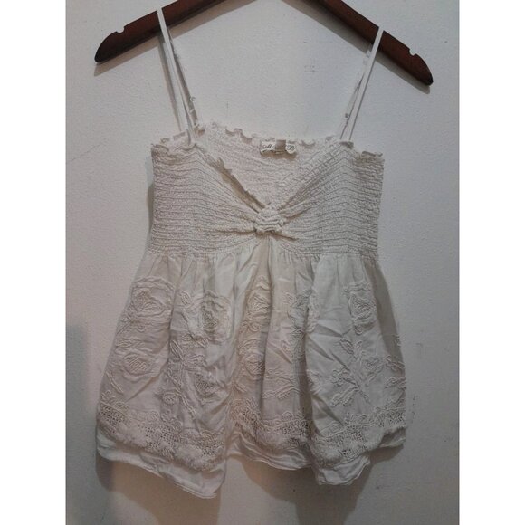 M.S.S.P. Max Studio Specialty Products Tops - Womens Baby Doll Y2K Coquette Crochet Embroidered Lace Size XS Top Ivory